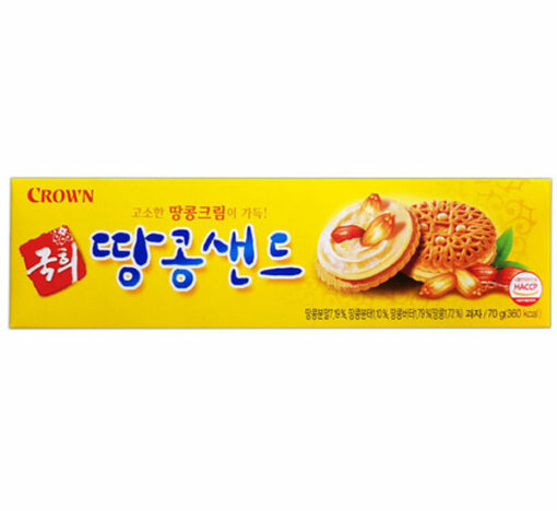 PEANUT BUTTER SAND BISCUIT 155G<br>크라운)국희땅콩샌드 155G
