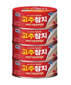 SAJO) FLAKED LIGHT TUNA (SPICY) 150GX4<br>사조) 고추참치 150G X 4