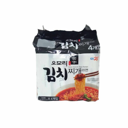 GS25)OMORI KIMCHI STEW RAMEN 4PK<br>GS25) 오모리 김치찌개 라면 4개 멀티팩 - Image 2