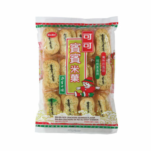 BINBIN) RICE CRACKER-SEAWEED 150G<br>BINBIN) 쌀과자, 김맛 150G