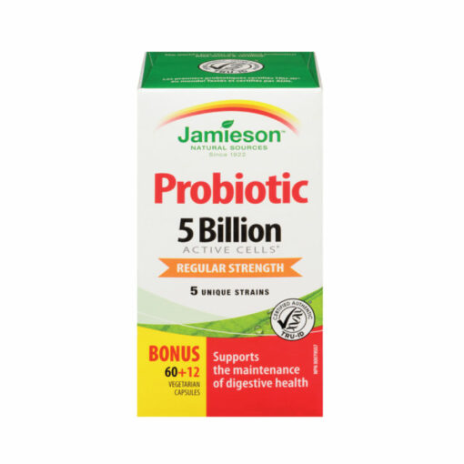 JAMIESON) Probiotic 5 Billion Regular Strength, 60+12 Count<br>자미에슨 50억 유산균 72정