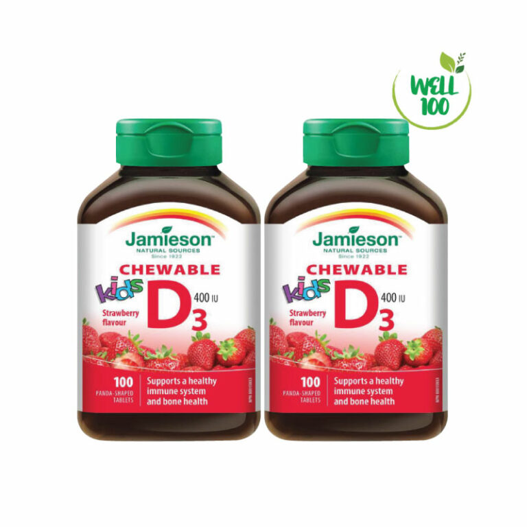 JAMIESON) Chewable Vitamin D3 for Kids 400 IU Strawberry Flavour 2FOR