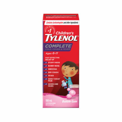 TYLENOL Children's complete Cold, Cough & Fever 100ml (age 6-11)<br>어린이 타이레놀 시럽 100ml (6~11세)