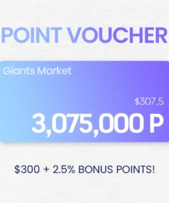 GIANTSMARKET POINT VOUCHER $300+2.5% + Free Delivery Coupon 7EA<br>자이언츠마켓 온라인 상품권 $300 + 2.5% + 무료배송 쿠폰 7개