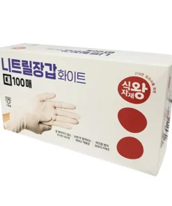 FOODIST) NITRILE DISPOSABLE GLOVES<br>푸디스트) 니트릴장갑 (화이트/대) 100매