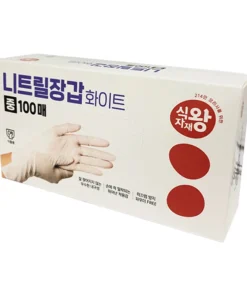 FOODIST) NITRILE DISPOSABLE GLOVES<br>푸디스트) 니트릴장갑 (화이트/중) 100매